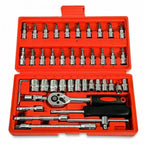 46 in 1 Pcs Tool Kit & Screwdriver and Socket Set Multi Purpose Tool Case