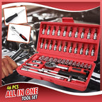 46 in 1 Pcs Tool Kit & Screwdriver and Socket Set Multi Purpose Tool Case