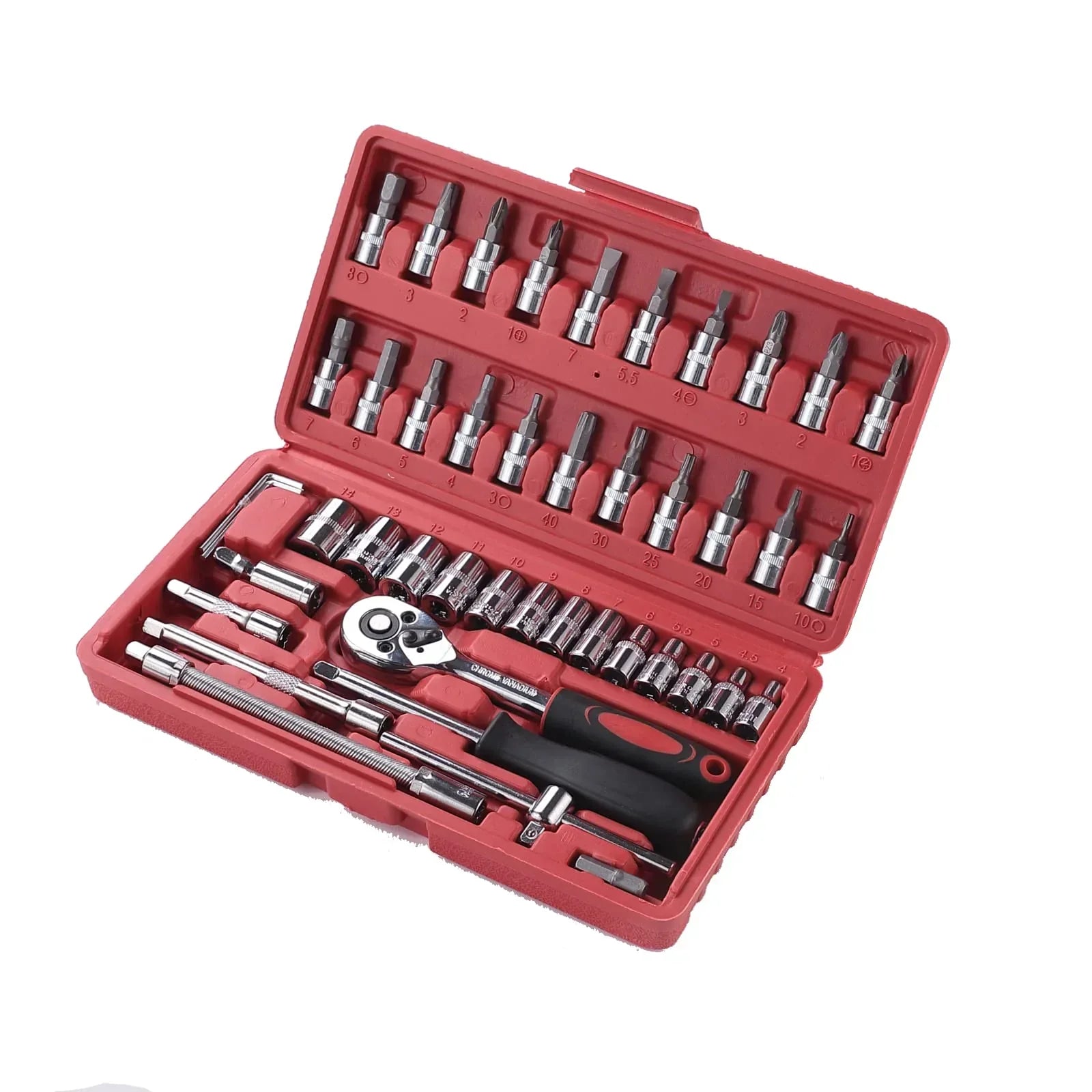 46 in 1 Pcs Tool Kit & Screwdriver and Socket Set Multi Purpose Tool Case