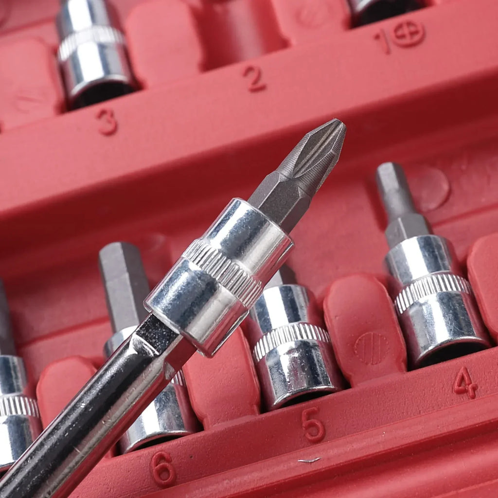 46 in 1 Pcs Tool Kit & Screwdriver and Socket Set Multi Purpose Tool Case